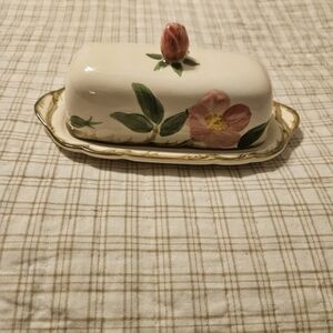 Vintage Franciscan Desert Rose Butter Dish With Lid.